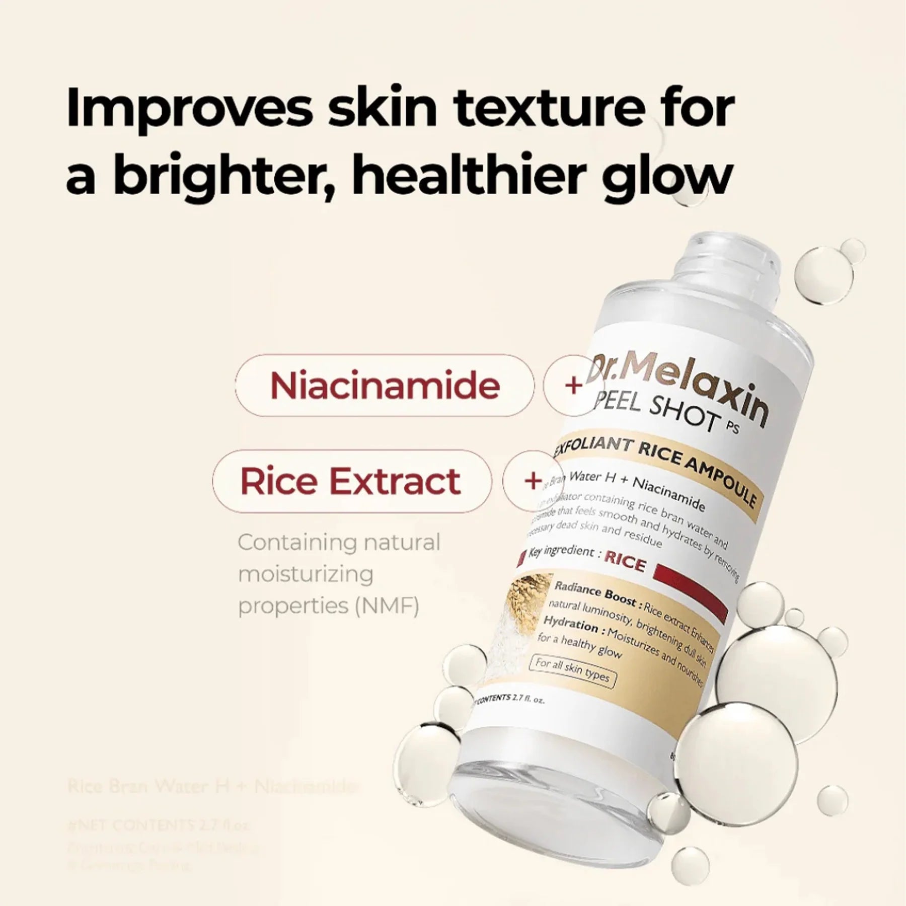 Skin Valet Kuwait authentic Dr.Melaxin Peel Shot White Rice Ampoule 80ml