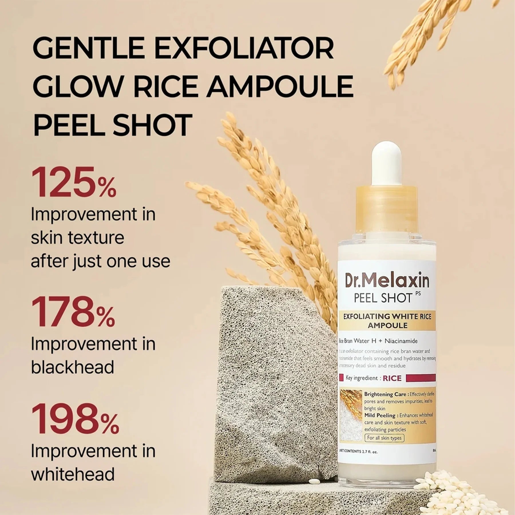 Dr.Melaxin Peel Shot glow white rice exfoliant Korean skincare Kuwait