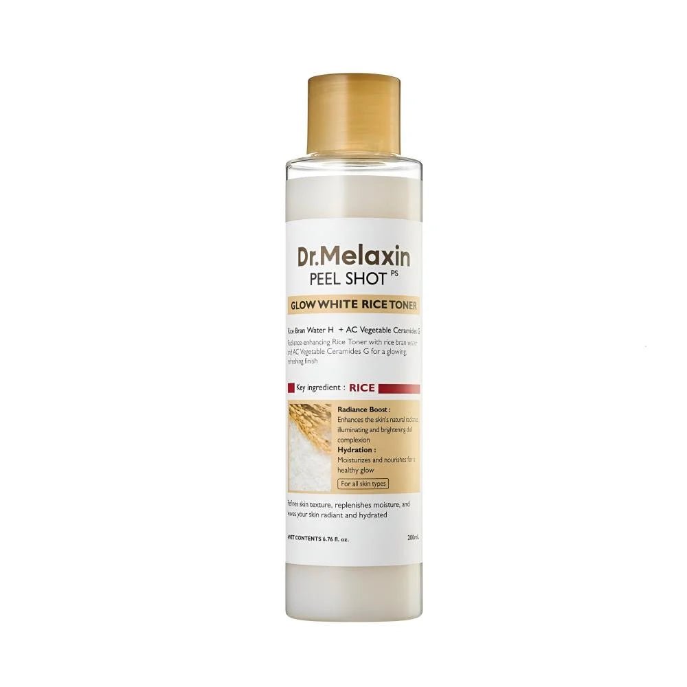 Dr.Melaxin Peel Shot Glow White Rice Toner 200ml brightening milky toner Kuwait