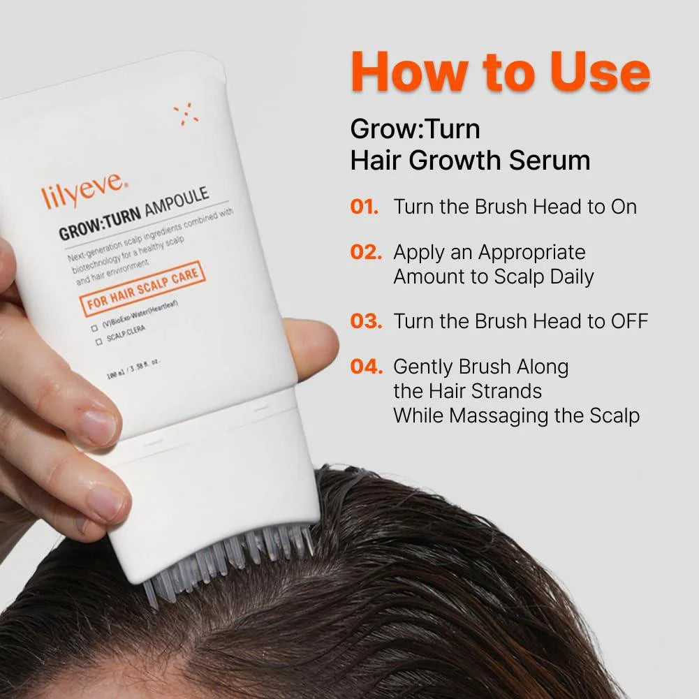 Lilyeve Grow Turn Exosome Brush Ampoule 100ml Korean hair loss treatment Kuwait