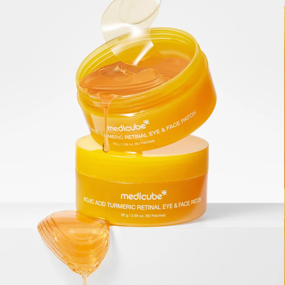 Medicube Kojic Acid Retinal hydrogel eye patch applied under eyes – korean eye patch Kuwait