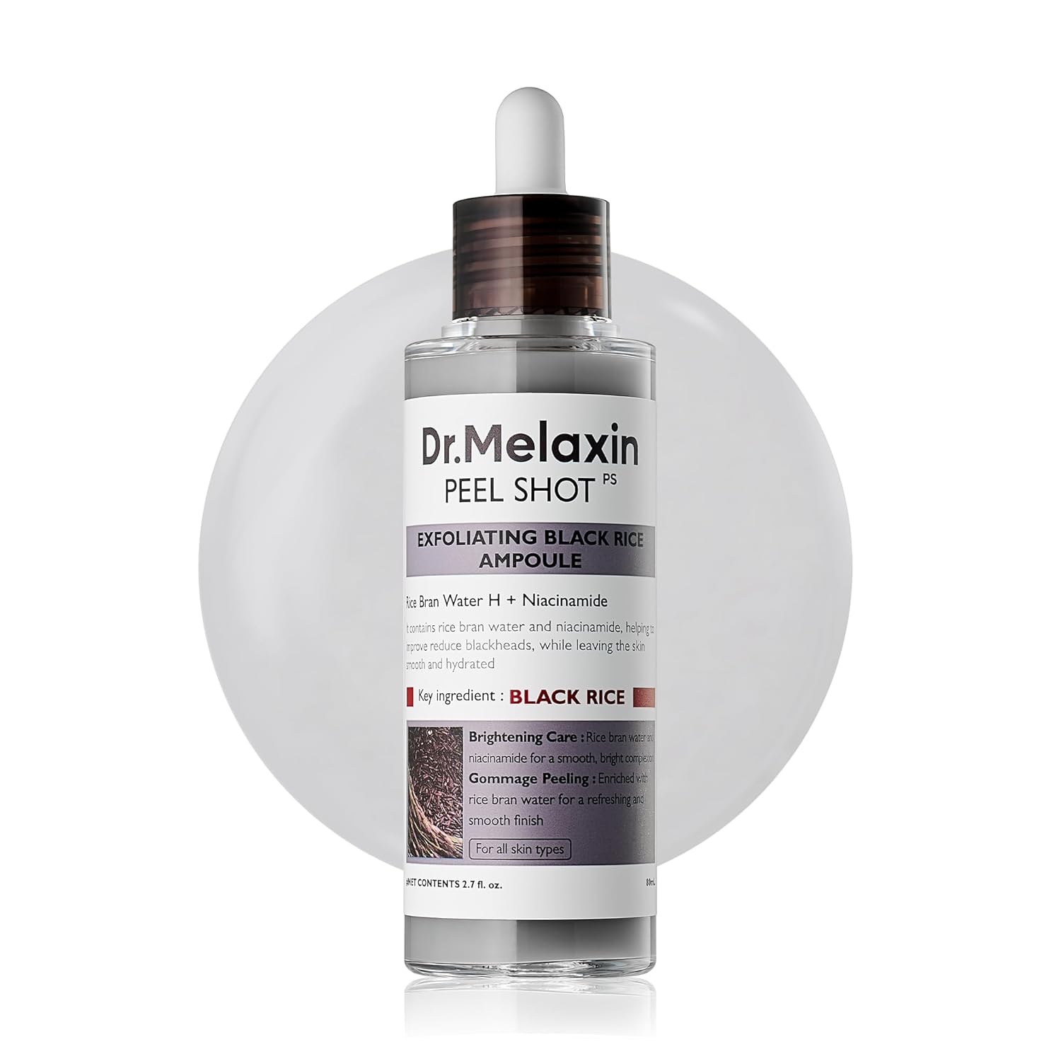 Skin Valet Kuwait authentic Dr.Melaxin Peel Shot Black Rice Ampoule 80ml
