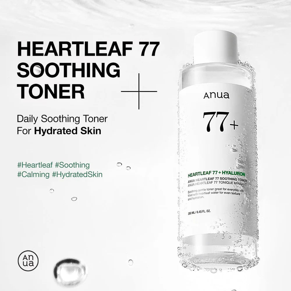 Anua -  Heartleaf 77% Soothing Toner I pH 5.5 Trouble Care, Calming Skin, Refreshing, Hydrating, Purifying(250ml / 8.45 fl.oz.)