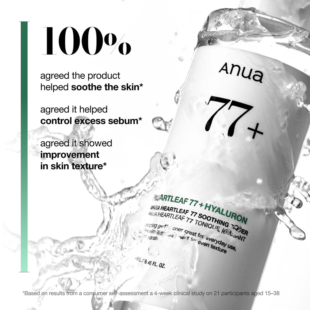 Anua -  Heartleaf 77% Soothing Toner I pH 5.5 Trouble Care, Calming Skin, Refreshing, Hydrating, Purifying(250ml / 8.45 fl.oz.)