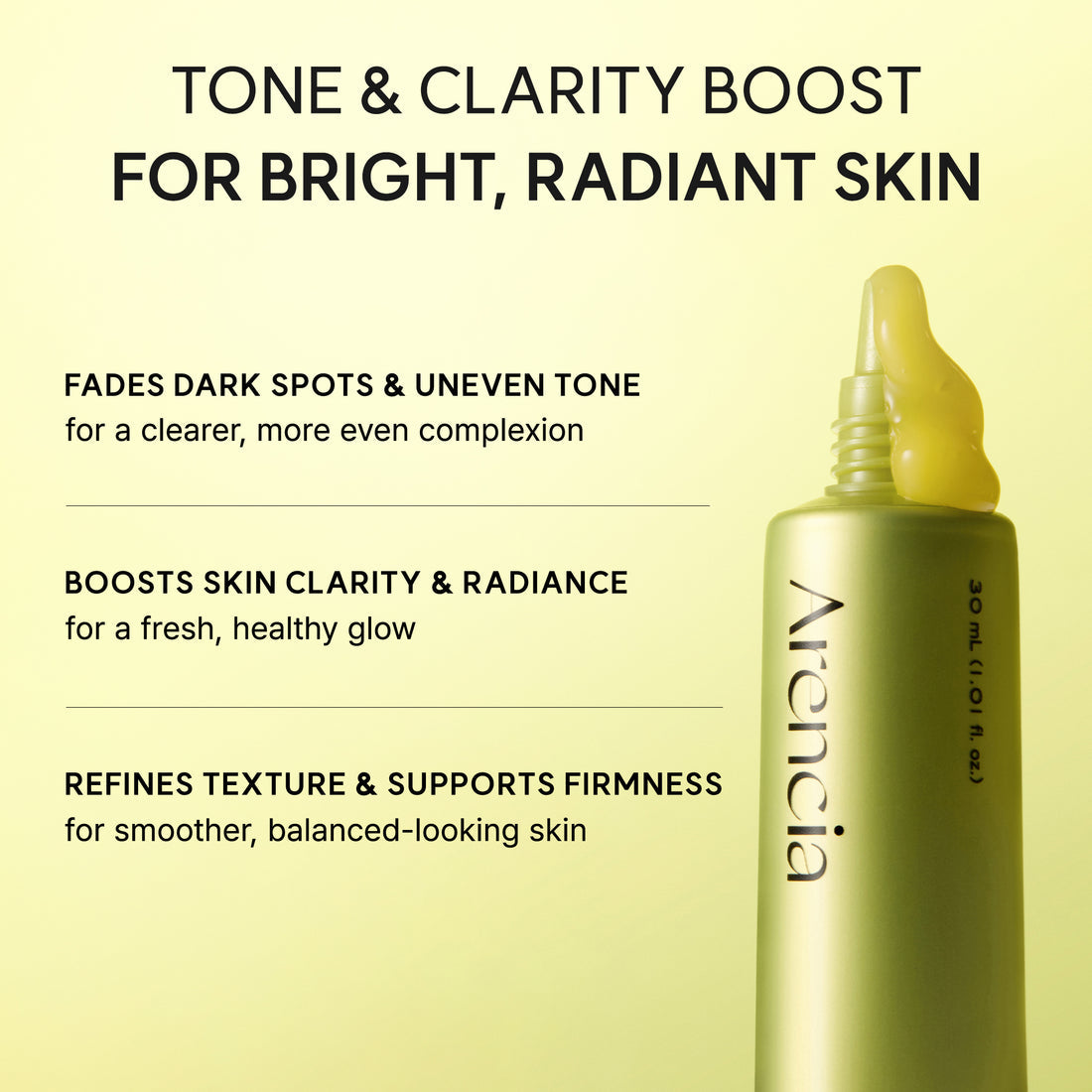 Arencia Vitamin C Booster Shot, Pure Vitamin C + Glutathione for Bright, Healthy Skin Glow, 1.01 fl oz
